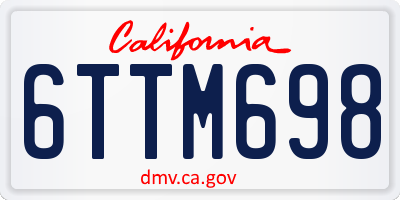 CA license plate 6TTM698