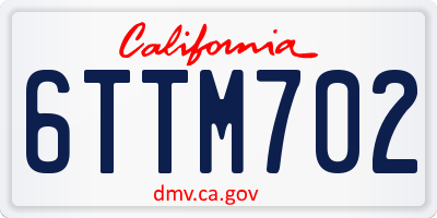 CA license plate 6TTM702