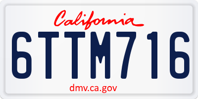 CA license plate 6TTM716