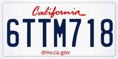 CA license plate 6TTM718
