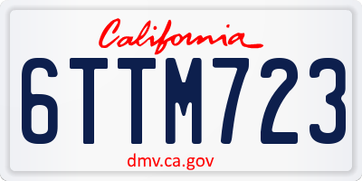 CA license plate 6TTM723