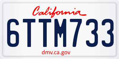 CA license plate 6TTM733