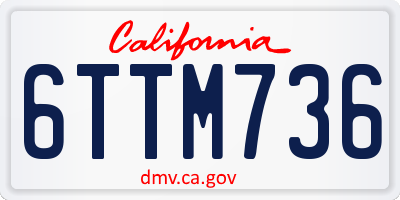 CA license plate 6TTM736