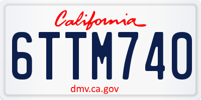 CA license plate 6TTM740