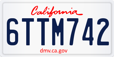 CA license plate 6TTM742