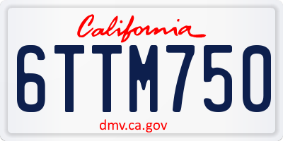 CA license plate 6TTM750