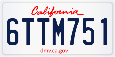 CA license plate 6TTM751
