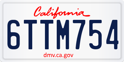CA license plate 6TTM754