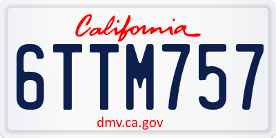 CA license plate 6TTM757