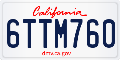 CA license plate 6TTM760