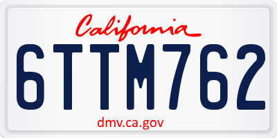 CA license plate 6TTM762
