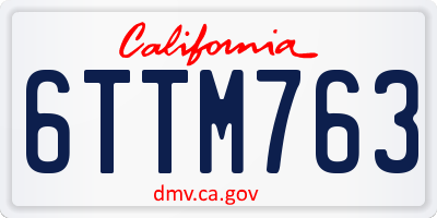CA license plate 6TTM763