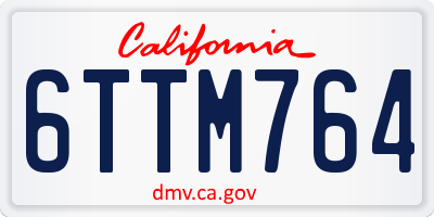 CA license plate 6TTM764