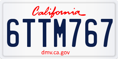 CA license plate 6TTM767