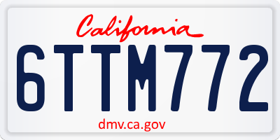 CA license plate 6TTM772