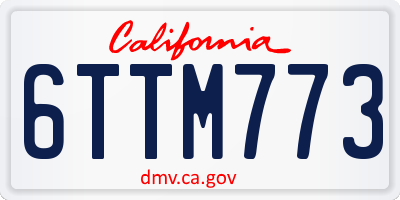 CA license plate 6TTM773