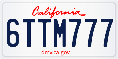 CA license plate 6TTM777
