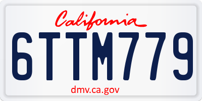 CA license plate 6TTM779