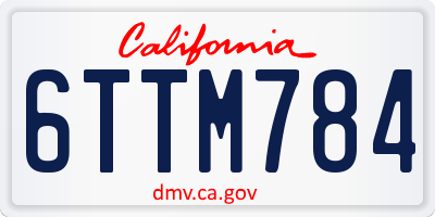 CA license plate 6TTM784