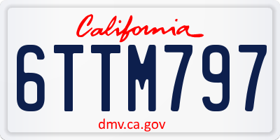 CA license plate 6TTM797