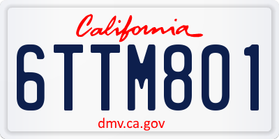 CA license plate 6TTM801
