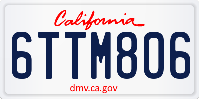 CA license plate 6TTM806