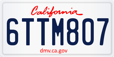 CA license plate 6TTM807