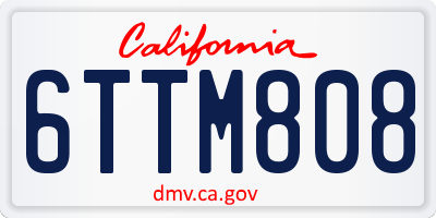 CA license plate 6TTM808