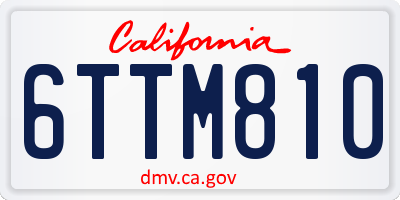 CA license plate 6TTM810