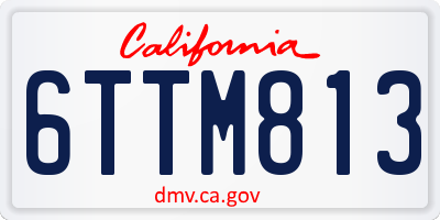 CA license plate 6TTM813