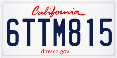 CA license plate 6TTM815