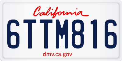 CA license plate 6TTM816