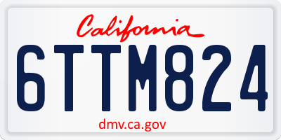 CA license plate 6TTM824