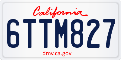 CA license plate 6TTM827