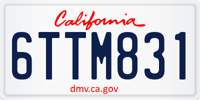 CA license plate 6TTM831