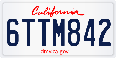 CA license plate 6TTM842