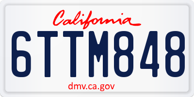 CA license plate 6TTM848