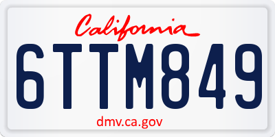 CA license plate 6TTM849