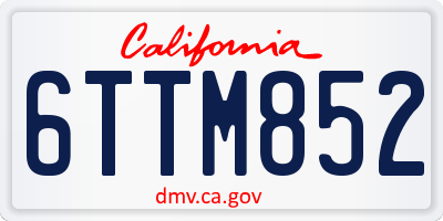 CA license plate 6TTM852