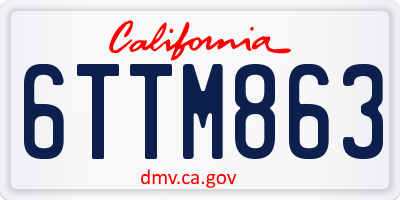 CA license plate 6TTM863