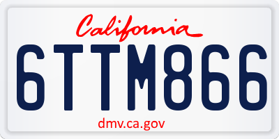CA license plate 6TTM866
