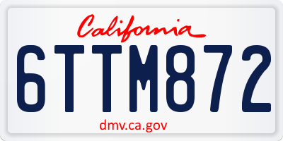 CA license plate 6TTM872