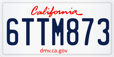 CA license plate 6TTM873