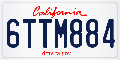 CA license plate 6TTM884