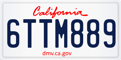 CA license plate 6TTM889