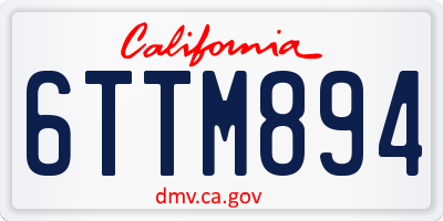 CA license plate 6TTM894