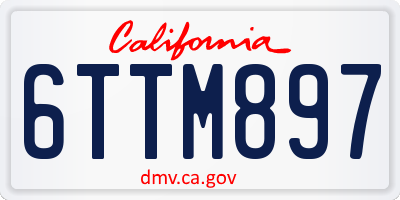 CA license plate 6TTM897