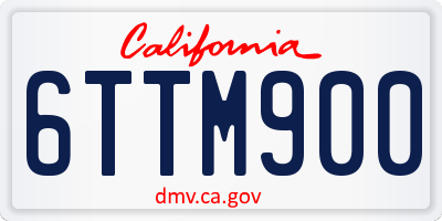 CA license plate 6TTM900