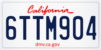 CA license plate 6TTM904