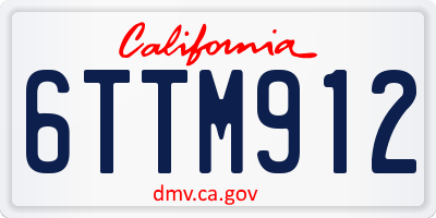 CA license plate 6TTM912